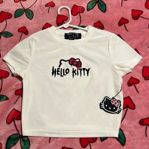 Hello kitty cropped baby tee shirt!